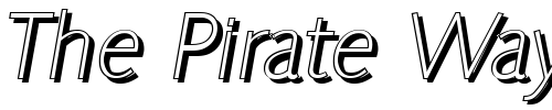 Font : RogerBeckerShadow-Xlight-Italic Custom Text : The Pirate Way Test your own text here Click to download or to view this font on a tshirt that can be custom printed in Bali