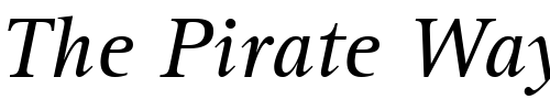 Font : RotisSerif56-Italic Custom Text : The Pirate Way Test your own text here Click to download or to view this font on a tshirt that can be custom printed in Bali