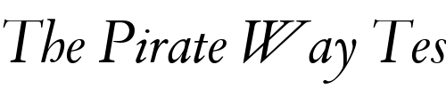 Font : SarabandeAntikva-Italic Custom Text : The Pirate Way Test your own text here Click to download or to view this font on a tshirt that can be custom printed in Bali
