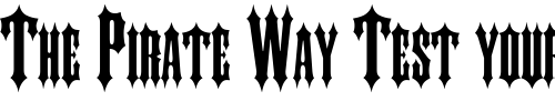 Font : Slayer-Plain-Medium Custom Text : The Pirate Way Test your own text here Click to download or to view this font on a tshirt that can be custom printed in Bali