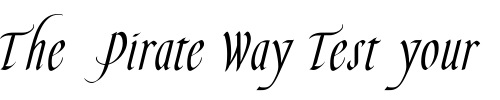 Font : SlenderGoldFLF Custom Text : The Pirate Way Test your own text here Click to download or to view this font on a tshirt that can be custom printed in Bali