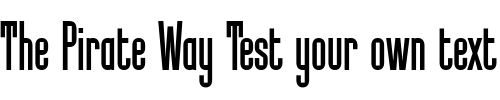 Font : Slimline-Bold Custom Text : The Pirate Way Test your own text here Click to download or to view this font on a tshirt that can be custom printed in Bali