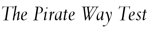 Font : Spectrum-MT-Italic Custom Text : The Pirate Way Test your own text here Click to download or to view this font on a tshirt that can be custom printed in Bali