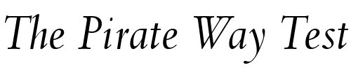 Font : SpectrumMT-Italic Custom Text : The Pirate Way Test your own text here Click to download or to view this font on a tshirt that can be custom printed in Bali
