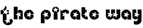Font : Stars-Normal Custom Text : The Pirate Way Test your own text here Click to download or to view this font on a tshirt that can be custom printed in Bali
