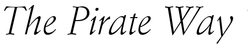 Font : Stempel-Schneidler-LT-Light-Italic Custom Text : The Pirate Way Test your own text here Click to download or to view this font on a tshirt that can be custom printed in Bali