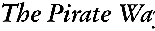 Font : StempelGaramondOldstyleFigures-Bold-Italic Custom Text : The Pirate Way Test your own text here Click to download or to view this font on a tshirt that can be custom printed in Bali
