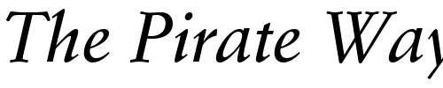 Font : StempelSchneidler-Medium-Italic Custom Text : The Pirate Way Test your own text here Click to download or to view this font on a tshirt that can be custom printed in Bali