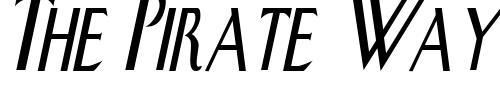 Font : SwanCondensed-Italic Custom Text : The Pirate Way Test your own text here Click to download or to view this font on a tshirt that can be custom printed in Bali