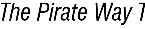 Font : Swiss-721-Condensed-Italic-BT Custom Text : The Pirate Way Test your own text here Click to download or to view this font on a tshirt that can be custom printed in Bali