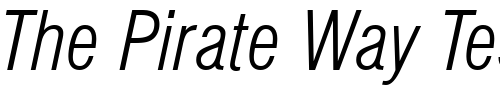 Font : Swiss-721-Light-Condensed-Italic-BT Custom Text : The Pirate Way Test your own text here Click to download or to view this font on a tshirt that can be custom printed in Bali
