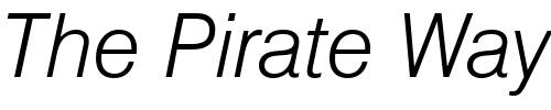 Font : Swiss-721-Light-Italic-BT Custom Text : The Pirate Way Test your own text here Click to download or to view this font on a tshirt that can be custom printed in Bali