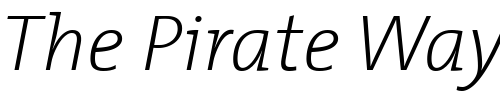 Font : TheMix-2-ExtraLight-Italic Custom Text : The Pirate Way Test your own text here Click to download or to view this font on a tshirt that can be custom printed in Bali