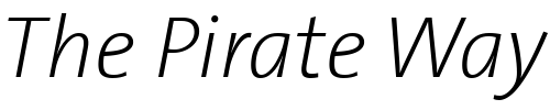Font : TheSans-B2-ExtraLight-Italic Custom Text : The Pirate Way Test your own text here Click to download or to view this font on a tshirt that can be custom printed in Bali