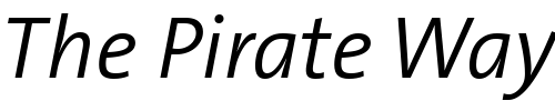 Font : TheSans-B4-SemiLight-Italic Custom Text : The Pirate Way Test your own text here Click to download or to view this font on a tshirt that can be custom printed in Bali