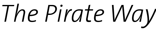 Font : TheSans-Light-Italic Custom Text : The Pirate Way Test your own text here Click to download or to view this font on a tshirt that can be custom printed in Bali