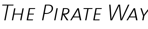 Font : TheSansExtraLight-Caps-Italic Custom Text : The Pirate Way Test your own text here Click to download or to view this font on a tshirt that can be custom printed in Bali