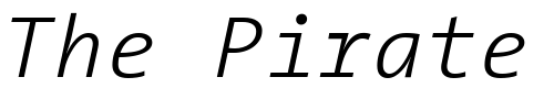 Font : TheSansMono-Light-Italic Custom Text : The Pirate Way Test your own text here Click to download or to view this font on a tshirt that can be custom printed in Bali