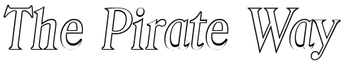 Font : ThomasBeckerOutline-Italic Custom Text : The Pirate Way Test your own text here Click to download or to view this font on a tshirt that can be custom printed in Bali