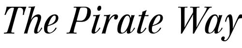 Font : WalburnTextLight-Italic Custom Text : The Pirate Way Test your own text here Click to download or to view this font on a tshirt that can be custom printed in Bali